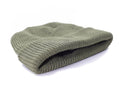 Olive green MIL-TEC knitted beanie with Thinsulate lining, soft elastic fabric, and winter watch cap design.