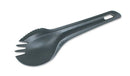Olive green Wildo spork made of BPA-free plastic, ideal for outdoor dining and camping trips.