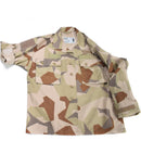 Swedish army M90 desert camo lightweight combat shirt with chest pockets and reinforced elbows for rugged use