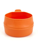 Orange Wildo foldable camping cup expanded for outdoor use and easy portability.