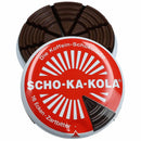 SCHO-KA-KOLA German dark chocolate with caffeine and cola nut, 100g tin with 16 energizing segments.