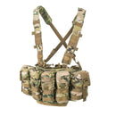 Helikon-tex Guardian chest rig vest in camo Cordura with MOLLE panel and multiple cargo pockets for tactical use