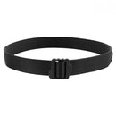Black M-TAC military tactical combat belt made of durable nylon with quick-release buckle and reversible design.