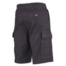 Black German military style Bermuda shorts with cargo pockets made from durable ripstop cotton fabric