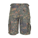 Back view of Mil-Tec U.S. Military style flecktarn camo ripstop cargo field shorts.