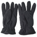 Black fleece Mil-Tec gloves with Thinsulate lining, warm and lightweight for winter and outdoor use.