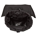 Top view of MIL-TEC black medium multipurpose universal pouch with open main compartment and drawstring closure