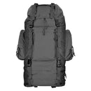 Black MIL-TEC RANGER 75L tactical hiking backpack with multiple compartments and adjustable straps for outdoor use