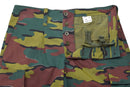 Original Belgian Army field combat pants in ripstop jigsaw camouflage with button fly and utility pockets visible
