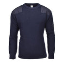 Navy blue sweater on a white background