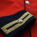 Original British Military Jacket Tunic Style Wool Solid Red Golden Buttons - GoMilitar
