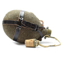 Original Czech Army M60 military water flask with cork stopper and fabric cover, durable and vintage style canteen.