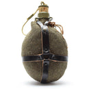 Original Czech Army M60 water bottle canteen with wool cover, leather straps, and cork stopper for outdoor use.