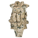 Original Polish Military Tactical Vest Plate Carrier in lightweight desert camo with multiple pouches and adjustable straps
