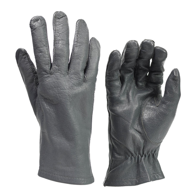 Gants en cuir d'origine de l'armée allemande gris, édition militaire tactique excédentaire
