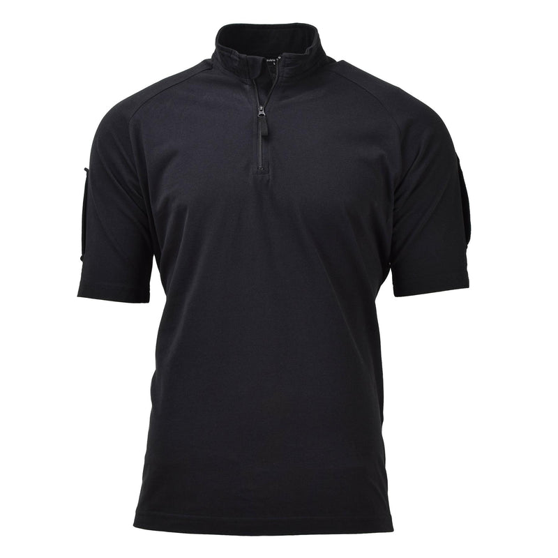 T-shirts tactiques originaux de la police de l'armée britannique à manches courtes avec fermeture éclair noire NEUF