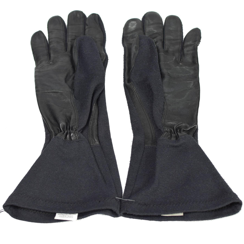 Gants longs d'origine de l'armée allemande en aramide noir résistant à la chaleur, surplus tactique