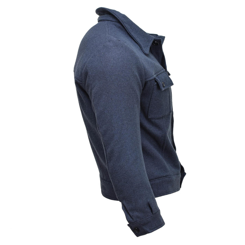 Veste de chemisier en laine militaire italienne authentique et robuste, vintage, surplus de l'armée