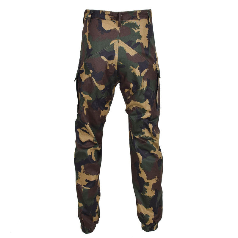Pantalon de troupes de campagne authentique de l'armée hongroise M1990 camouflage boisé renforcé NEUF