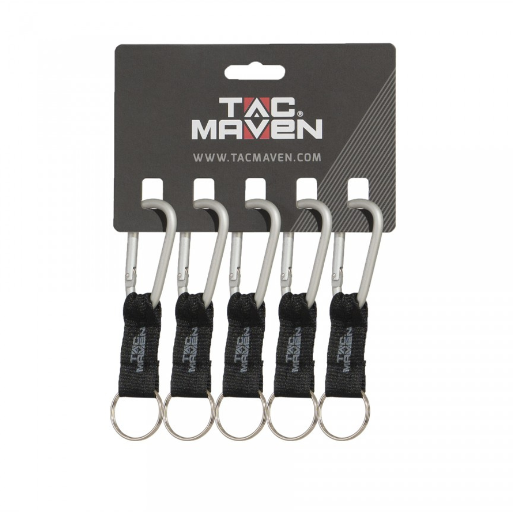 TAC MAVEN 6mm Aluminum Carabiners 5 Pack Outdoor Key Clips Camping Gear