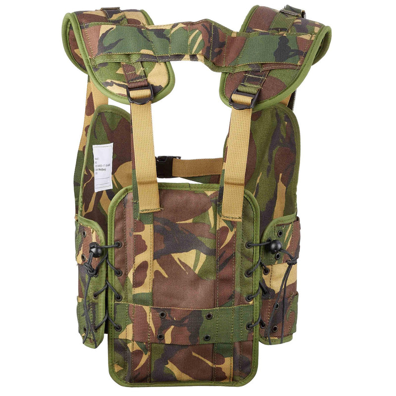 Ensemble de gilet tactique militaire néerlandais original, ancien modèle Woodland, pochettes à clip Alice