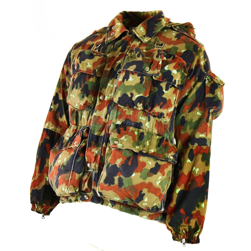 Véritable veste de l'armée suisse M70 Alpenflage Camo sniper combat parka à capuche