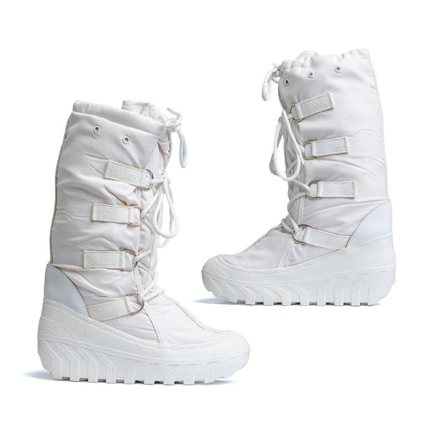 Bottes de neige militaires italiennes authentiques, lacets chauffants à rétention de chaleur, blanches, NEUF
