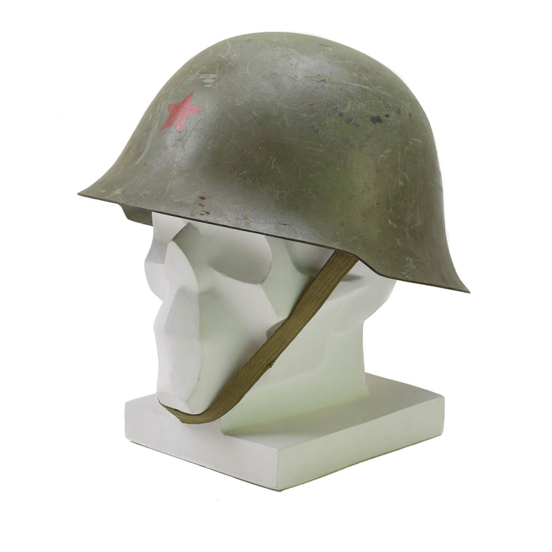 Casque tactique serbe original en acier avec jugulaire pour équipement de combat Olive