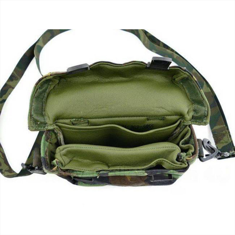 U.S. Military shoulder bag pouch woodland camouflage buckle closure  adjustable straps