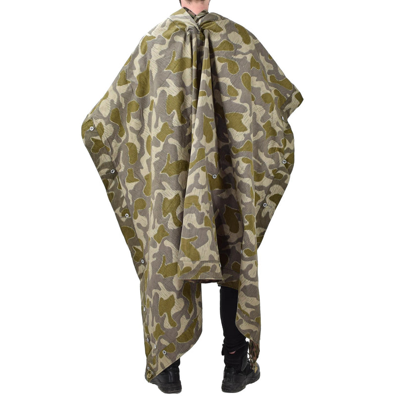 Tente poncho camouflage originale de l'armée autrichienne à pois et éclats, résistante à l'eau et vintage