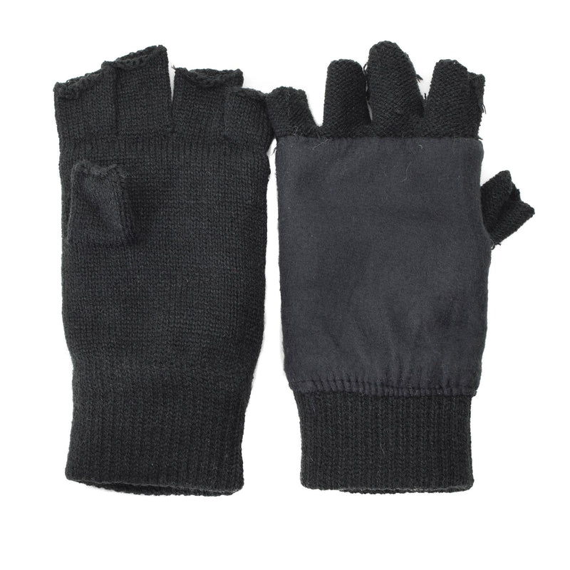 Gants Mil-Tec pour hommes, chauds, sans doigts, doublure THINSULATE™, équipement tactique d'hiver noir