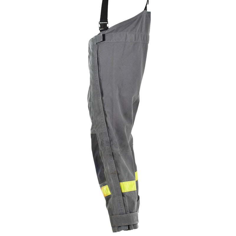Genuine German grey protection pants heat resistant aramid bib and braces