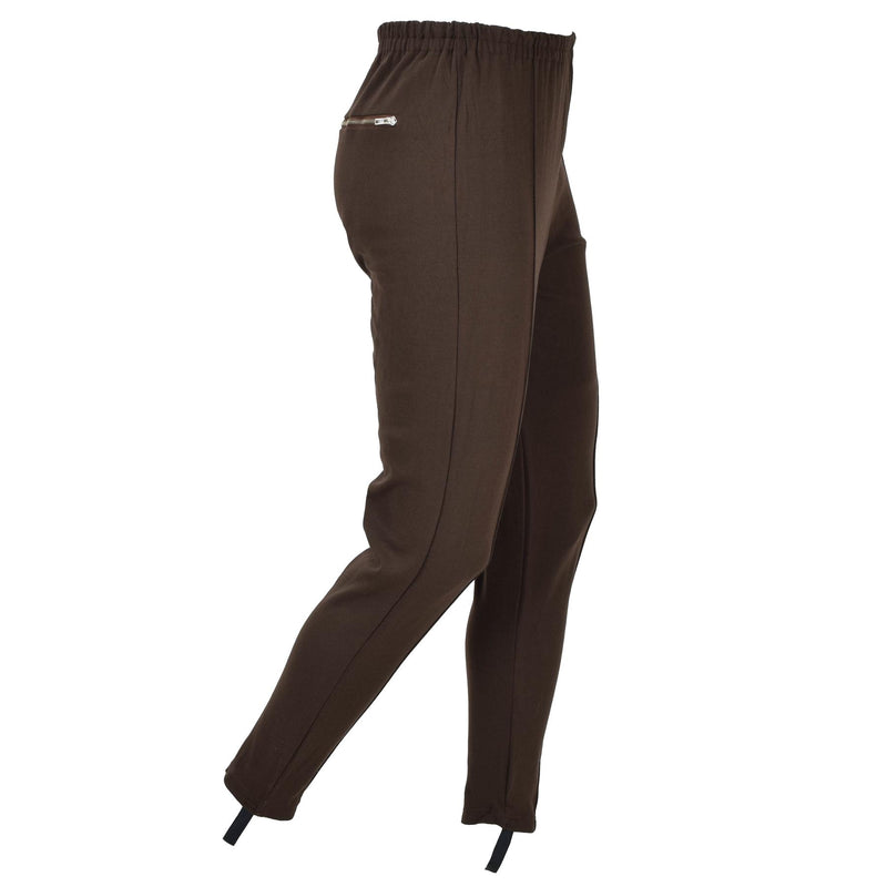 Pantalon de survêtement marron d'origine militaire allemande NVA pantalon d'entraînement de sport à étriers