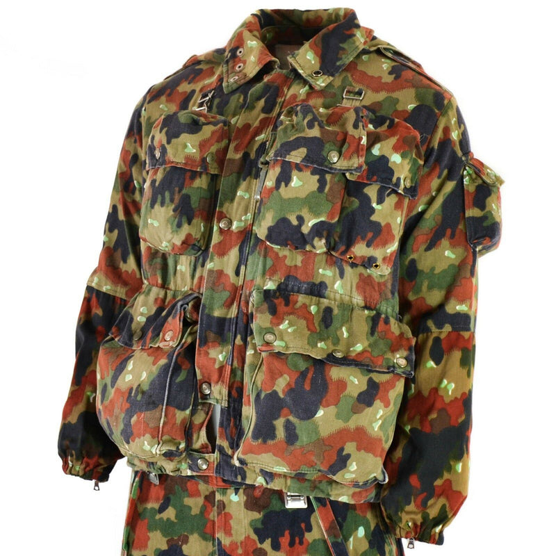 Véritable veste de l'armée suisse M70 Alpenflage Camo sniper combat parka à capuche