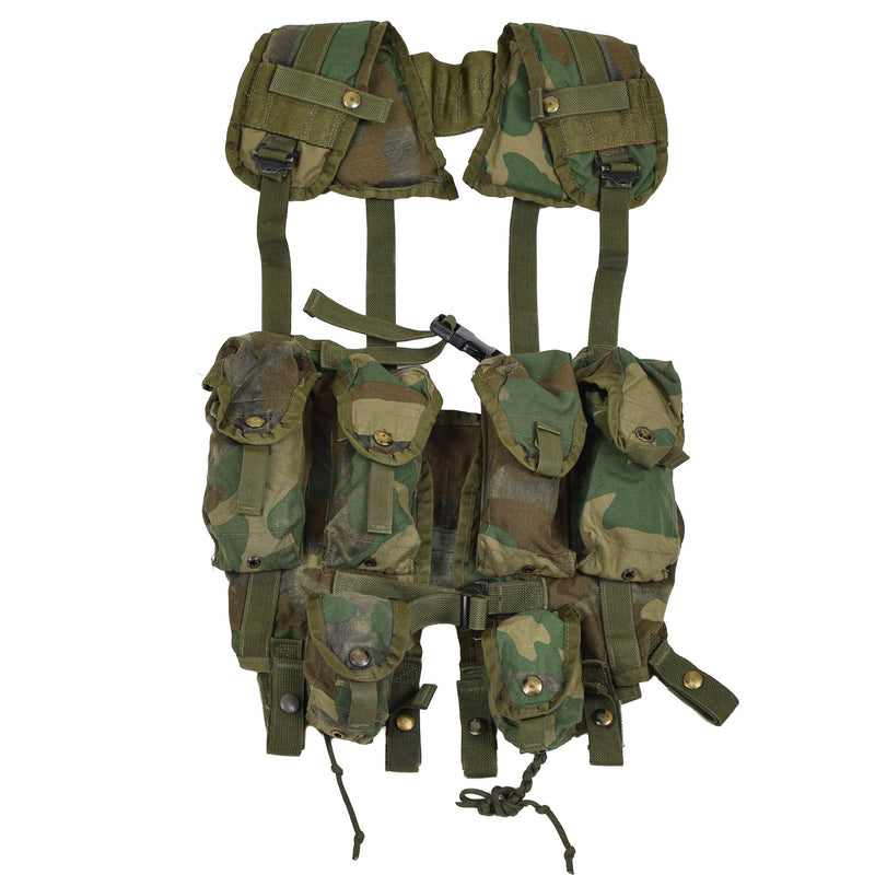Original U.S. Military tactical vest combat woodland magazine grenade pouches