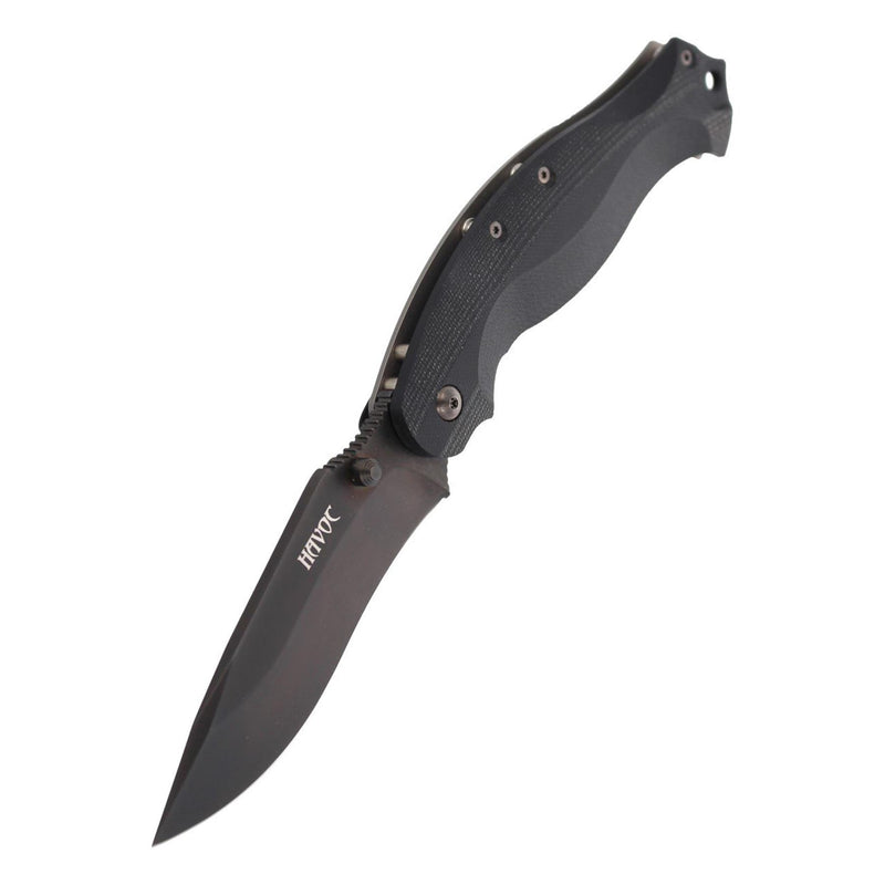 Couteau de poche Fox Knives HAVOC, couteau pliant à cadre en titane, manche G10 noir