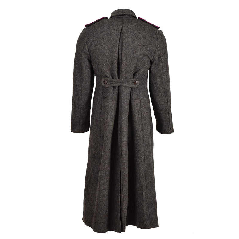Manteau militaire bulgare original en laine grise, manteau d'hiver épais et long