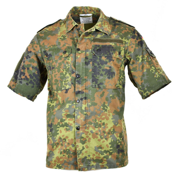 Chemise de combat allemande originale zippée flecktarn manches courtes BW Army issue