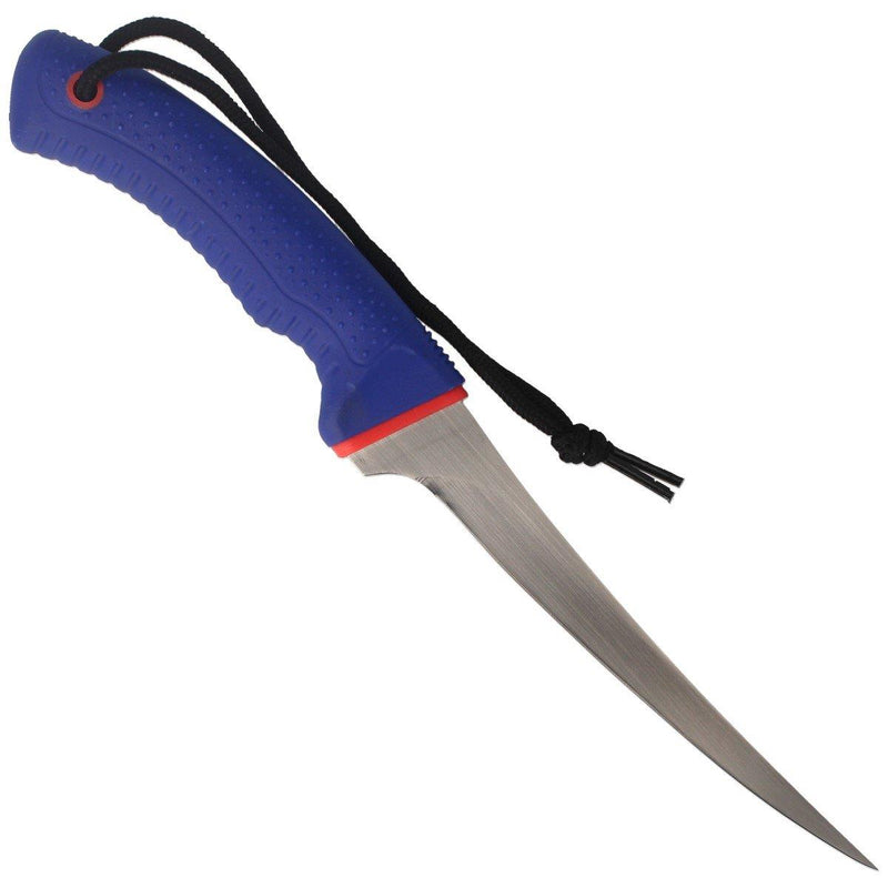 Couteau à fileter Fox Knives Brand lame fixe en acier 420C satiné avec manche en PP bleu