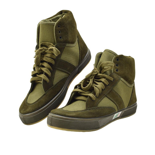 Chaussures de sport militaires italiennes originales, montantes, durables, design d'entraînement, olive