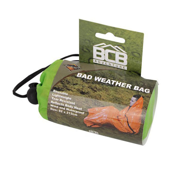 BCB emergency thermal body bag waterproof windproof lightweight roll-up orange