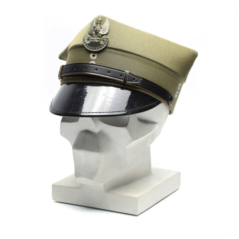 Véritable casquette militaire polonaise à visière pour officier de l'armée polonaise Olive NEUF