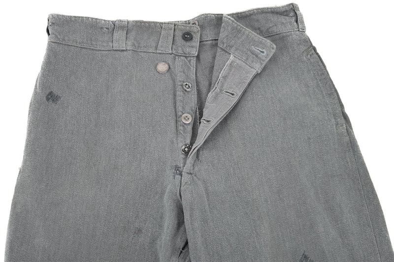 Pantalon de travail en denim véritable de l'armée suisse, pantalon gris, vêtements de travail pour le service militaire