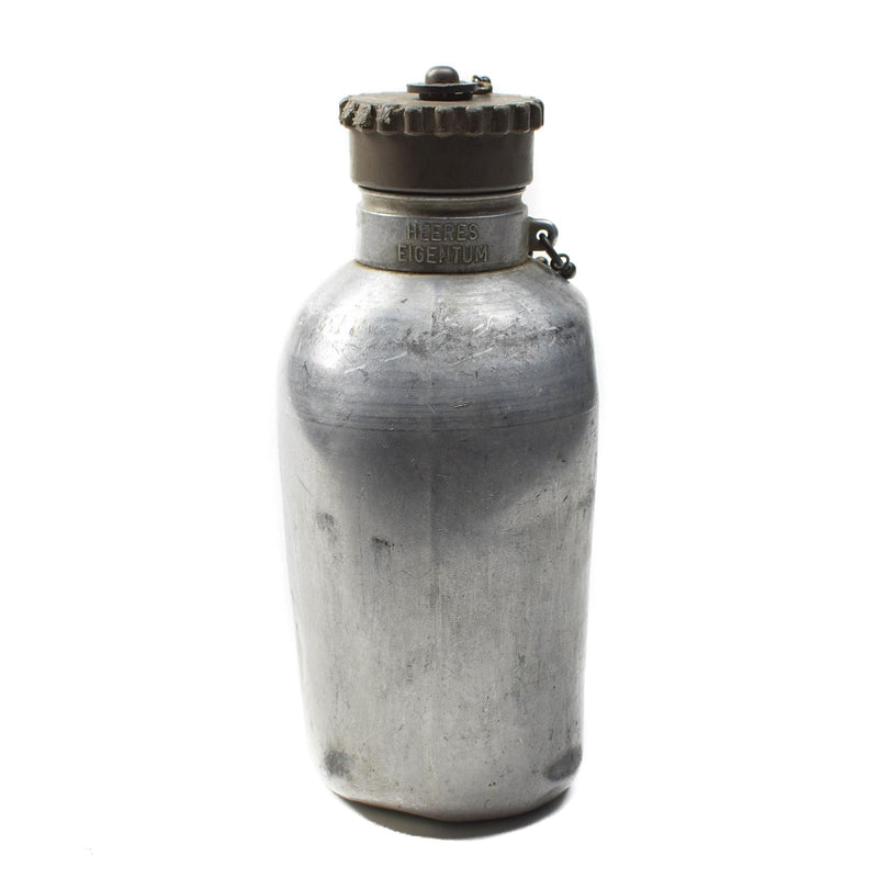 Original Austrian army canteen aluminum flask plastic screw lid military surplus