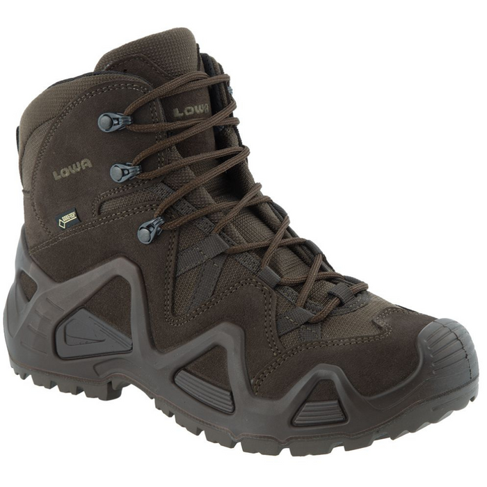 Lowa Zephyr GTX Mid TF Tactical Boots Waterproof Padded Shaft Dark Brown