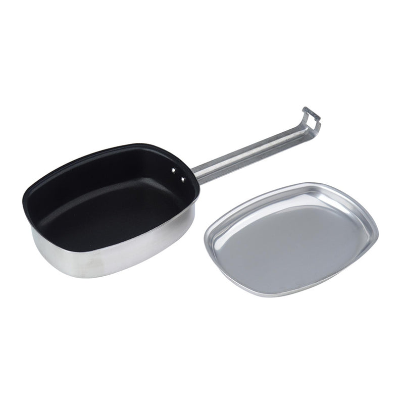 Kit de cuisine de style militaire français MIL-TEC en acier inoxydable avec couvercle de casserole pour feu de camp