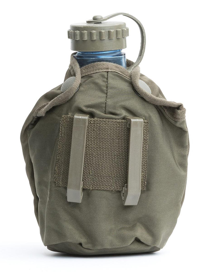 Bouteille d'eau en plastique authentique de l'armée autrichienne pour cantine des troupes de campagne, pochette OD