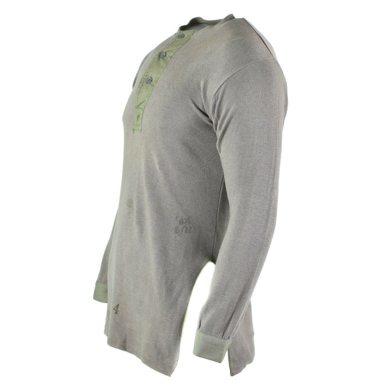 Chemise grise authentique de l'armée suédoise de la Seconde Guerre mondiale, sous-vêtement militaire de surplus pour temps froid