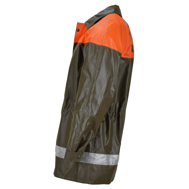 Veste de pluie originale de l'armée suisse olive protection civile imperméable manteau long NEUF