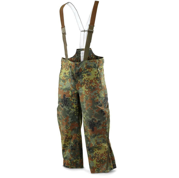 Pantalon de pluie original de l'armée allemande GoreTex Bib n Brace Flecktarn